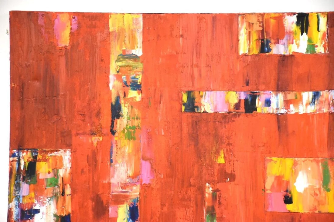 Acrylic on Canvas Signed Abstract Painting - 2