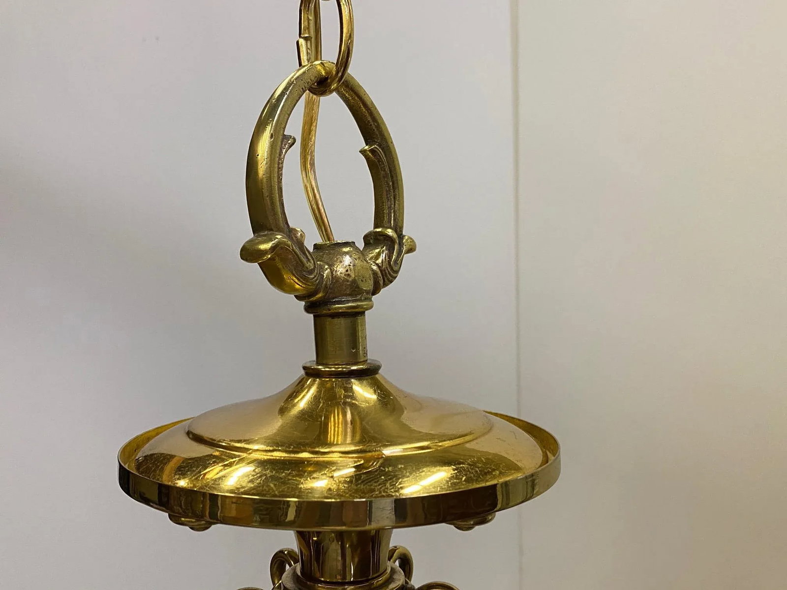 Brass and Ebonized Black Chandelier - 8