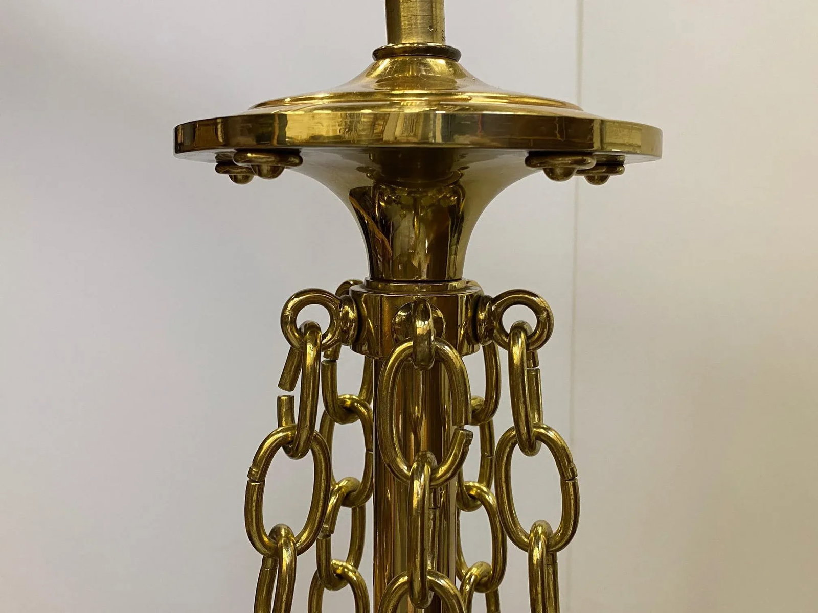 Brass and Ebonized Black Chandelier - 9