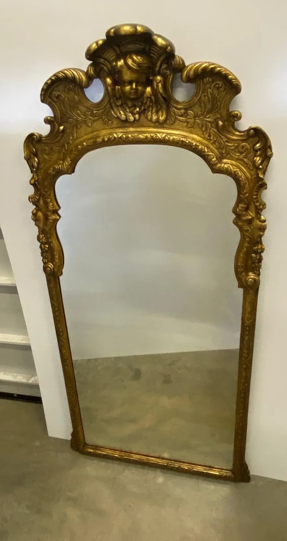 Large Italian Carved Venetian Gold Walnut Mirror - 10