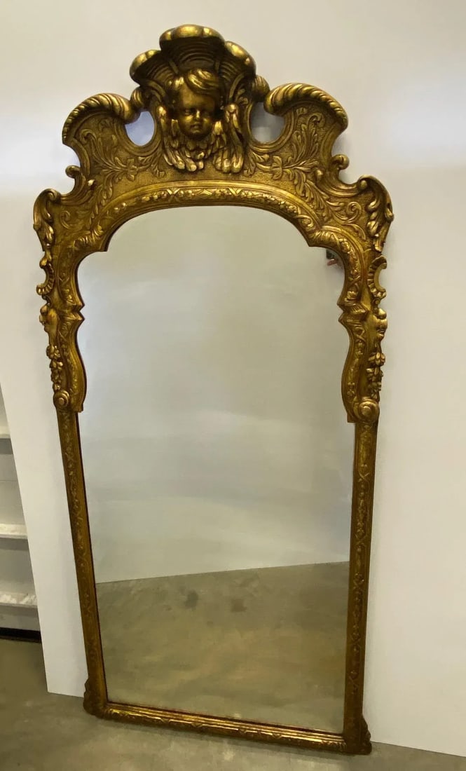 Large Italian Carved Venetian Gold Walnut Mirror - 12