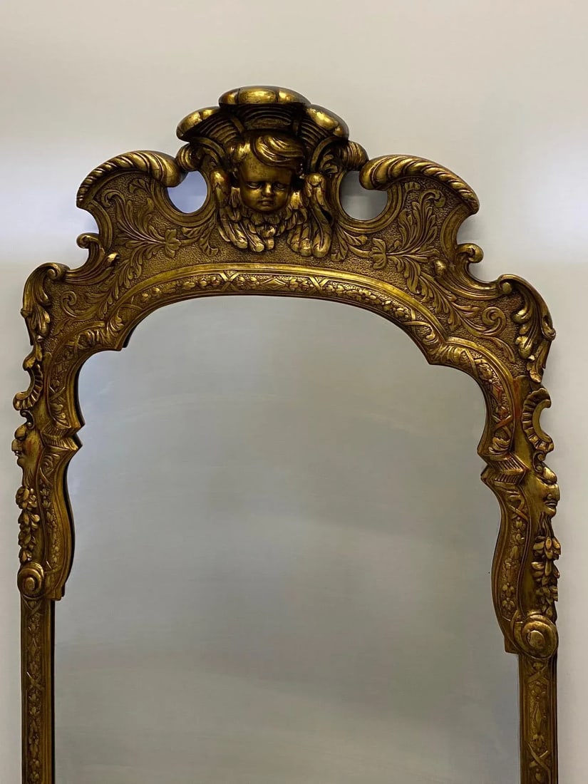 Large Italian Carved Venetian Gold Walnut Mirror - 3