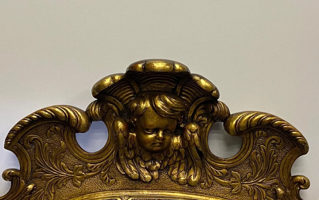 Large Italian Carved Venetian Gold Walnut Mirror - 4