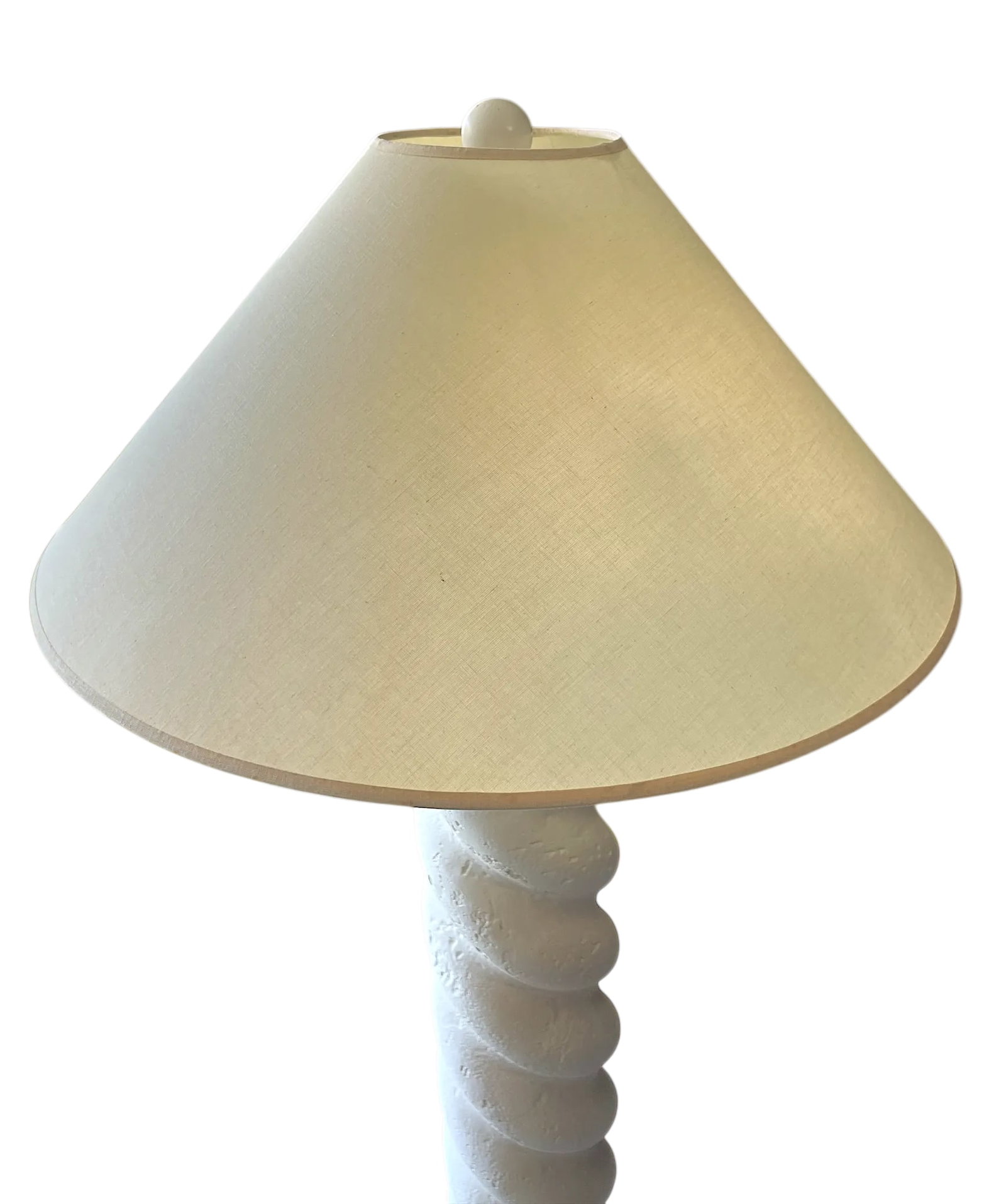 1980s White Plaster Twisted Spiral Column Floor Lamp in the Style of Michael Taylor, John Dickinson - 4