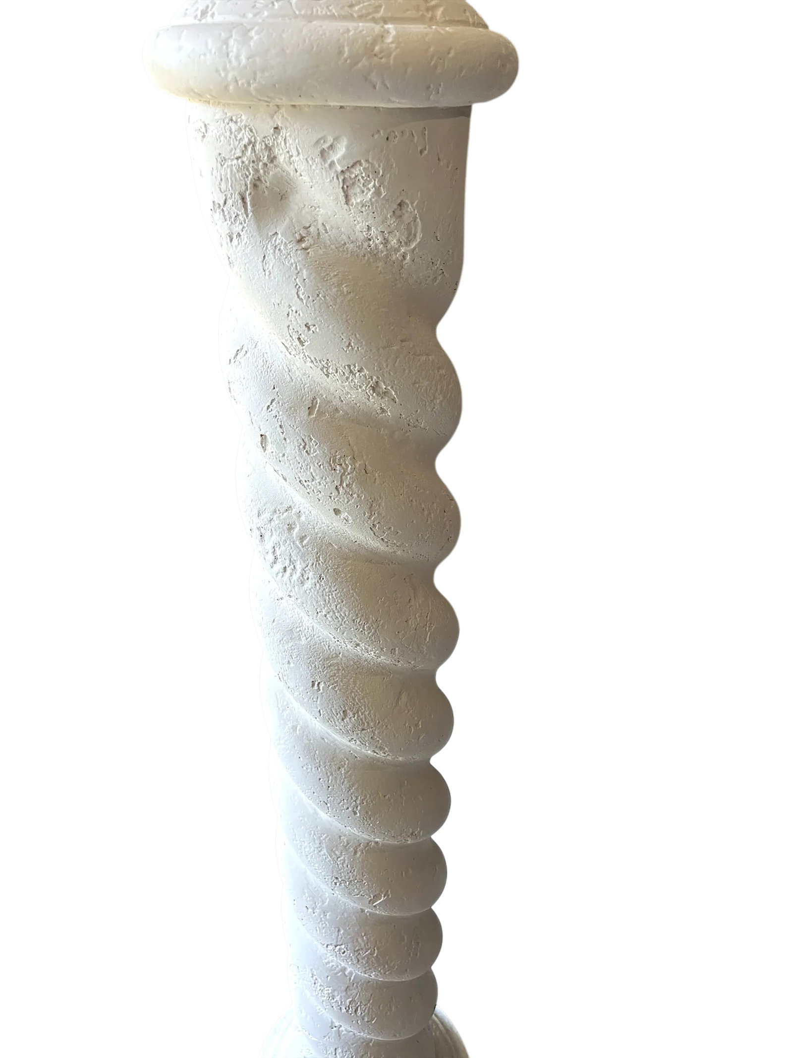 1980s White Plaster Twisted Spiral Column Floor Lamp in the Style of Michael Taylor, John Dickinson - 5