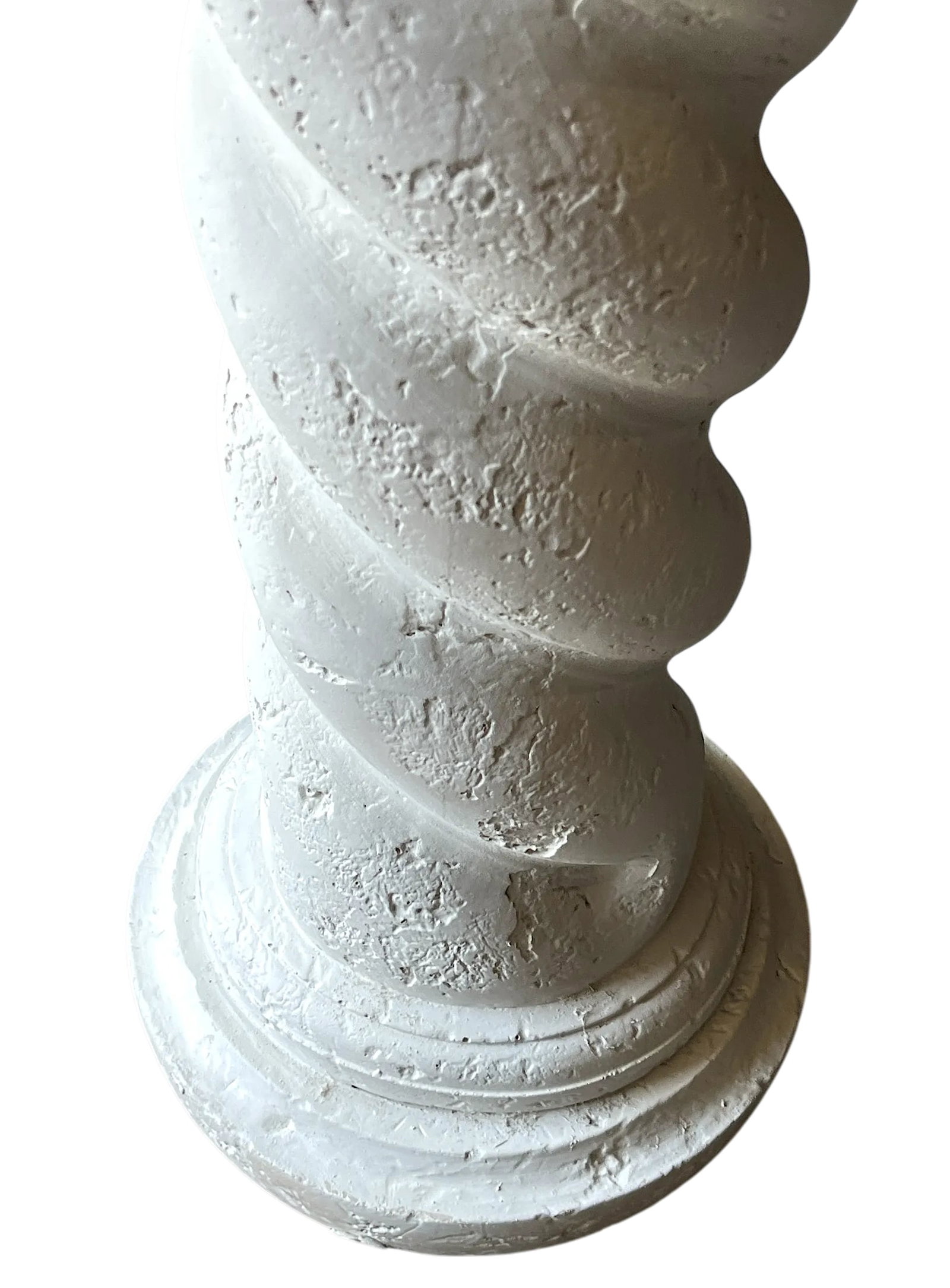 1980s White Plaster Twisted Spiral Column Floor Lamp in the Style of Michael Taylor, John Dickinson - 6