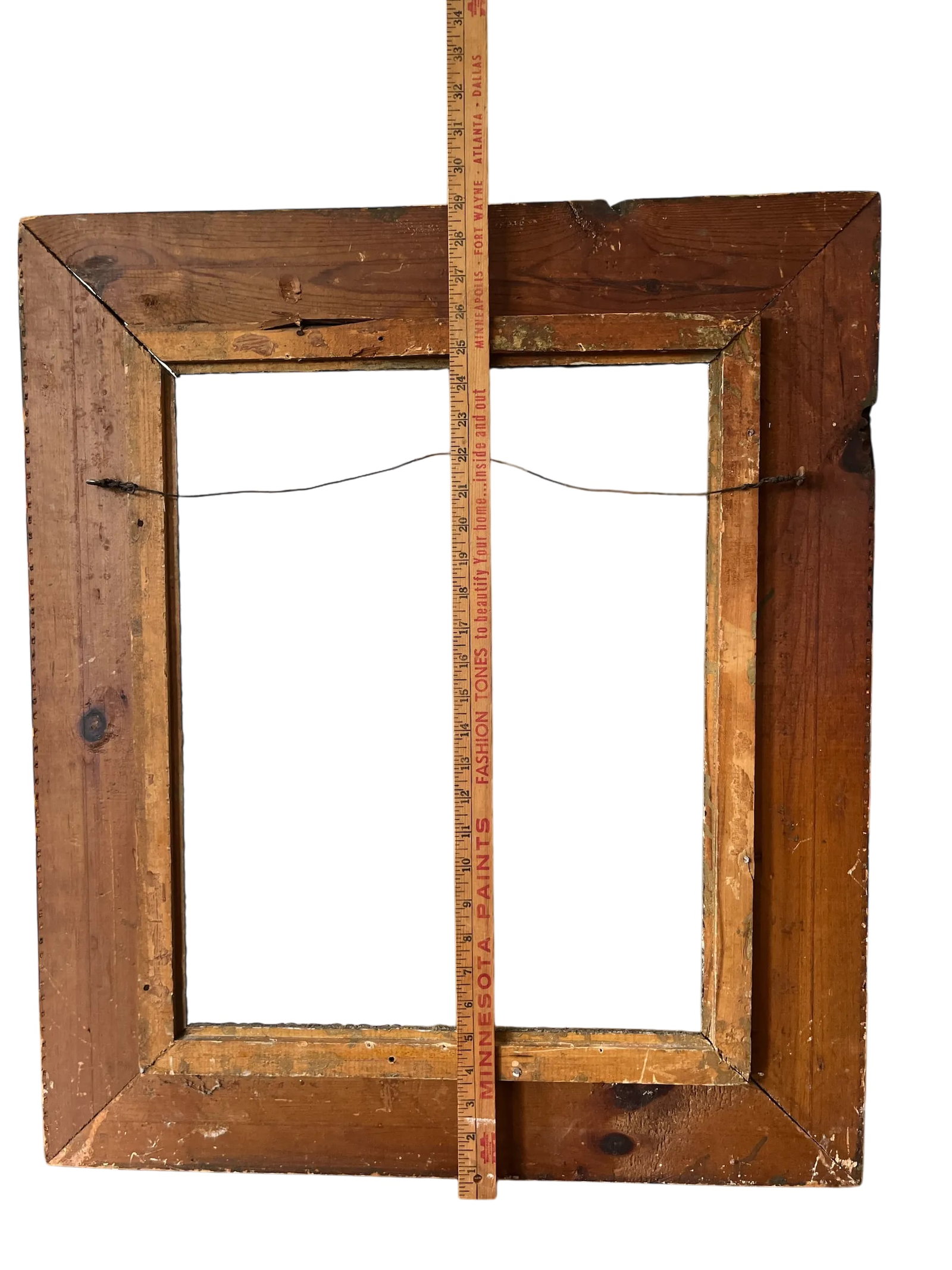 Large 19th Century Antique Gesso and Gilt Wood Frame With Ornate Swirl and Floral Relief - 10