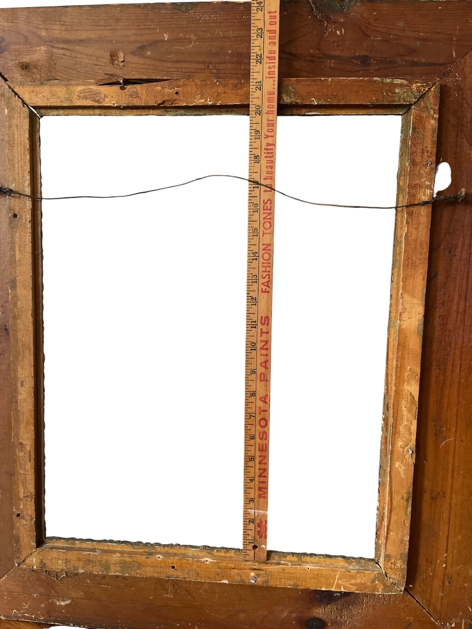 Large 19th Century Antique Gesso and Gilt Wood Frame With Ornate Swirl and Floral Relief - 12