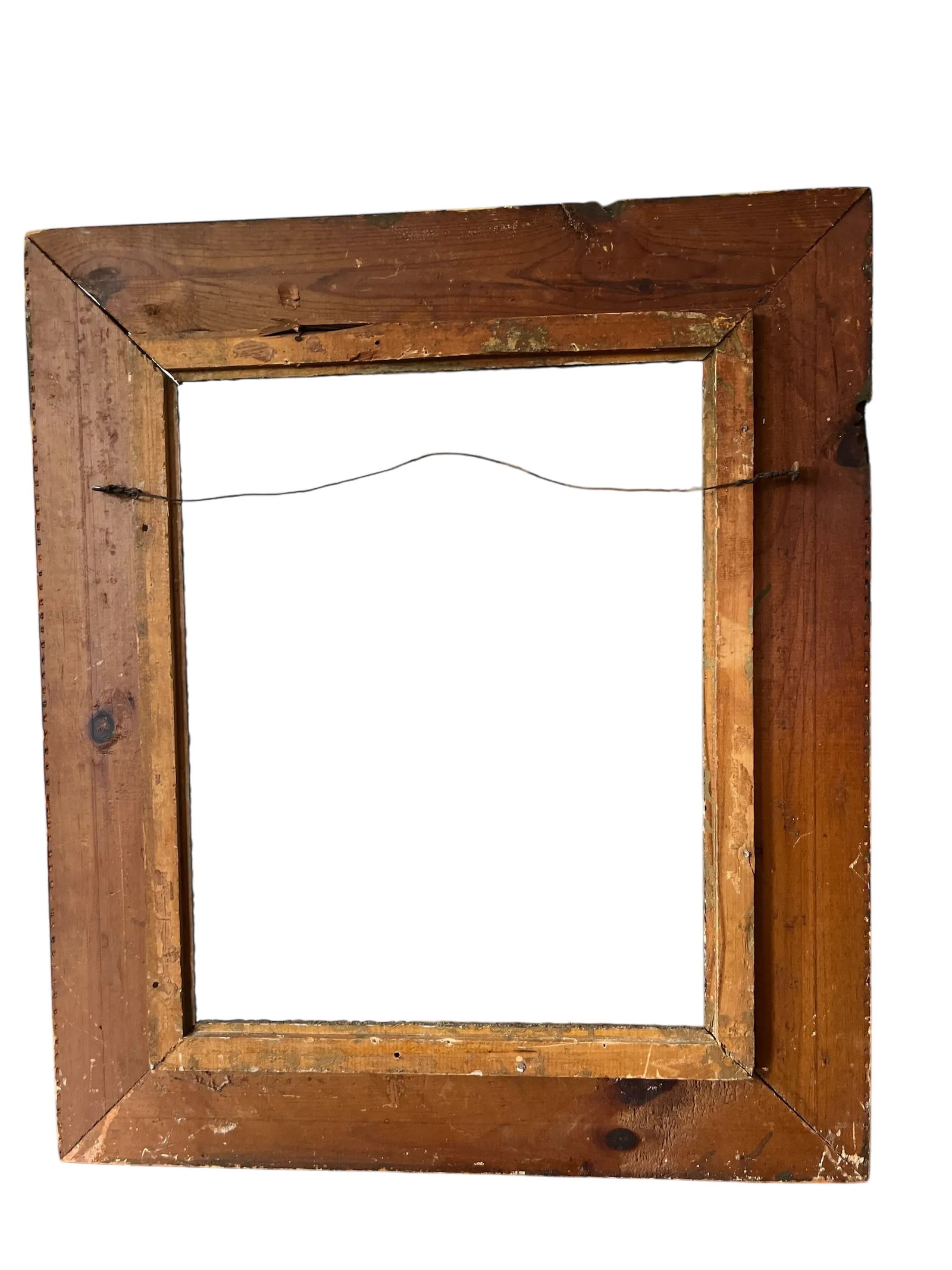 Large 19th Century Antique Gesso and Gilt Wood Frame With Ornate Swirl and Floral Relief - 8