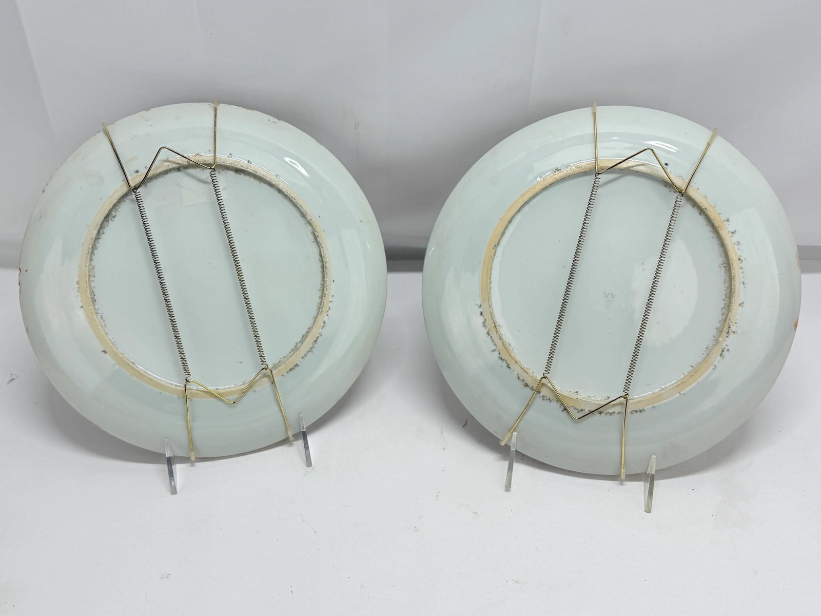 Pair, Chinese Export Porcelain Famille Rose Rooster Decorated Dinner Plates - 9
