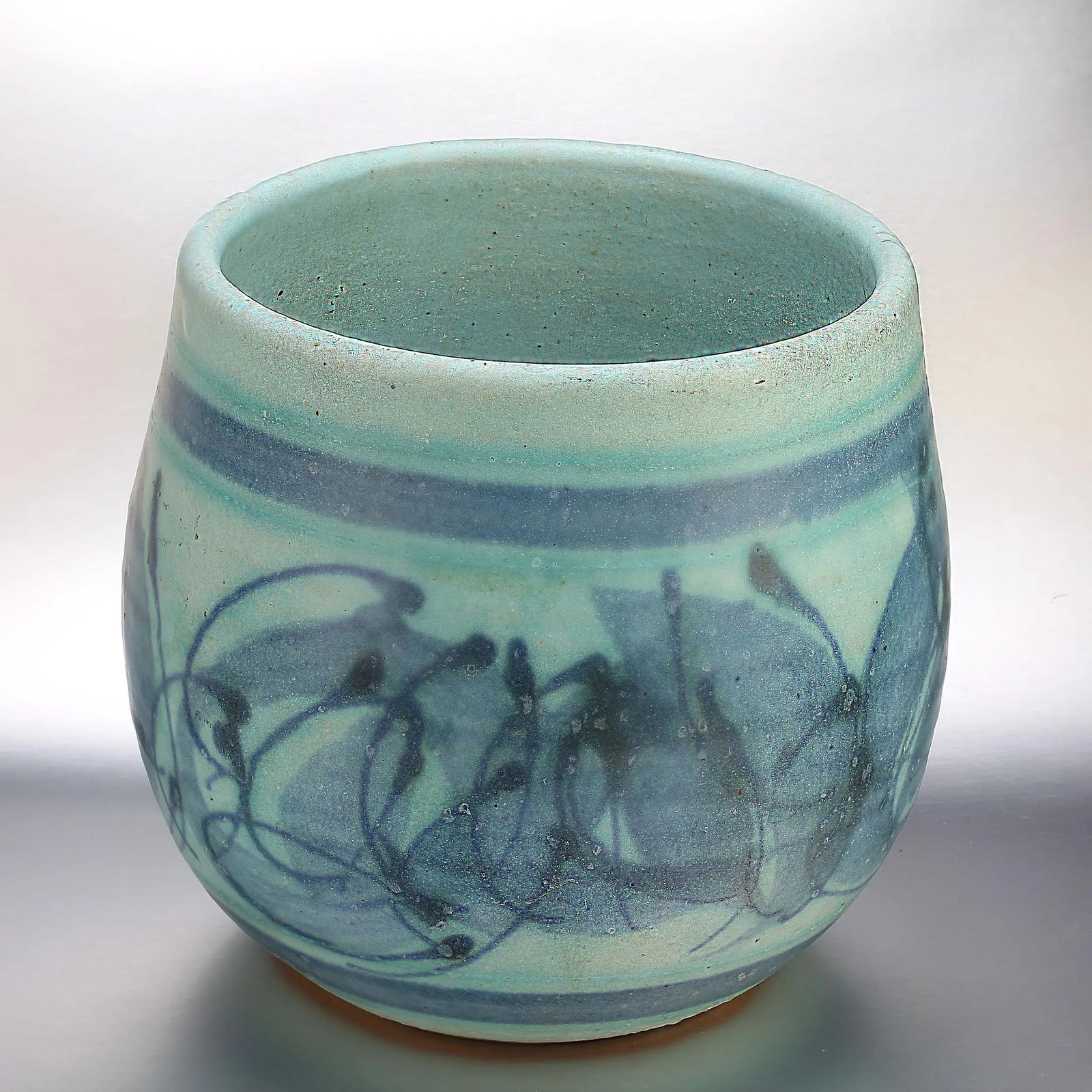 Mid 20th Century Jt Abernathy Blue Glaze Bowl - 6