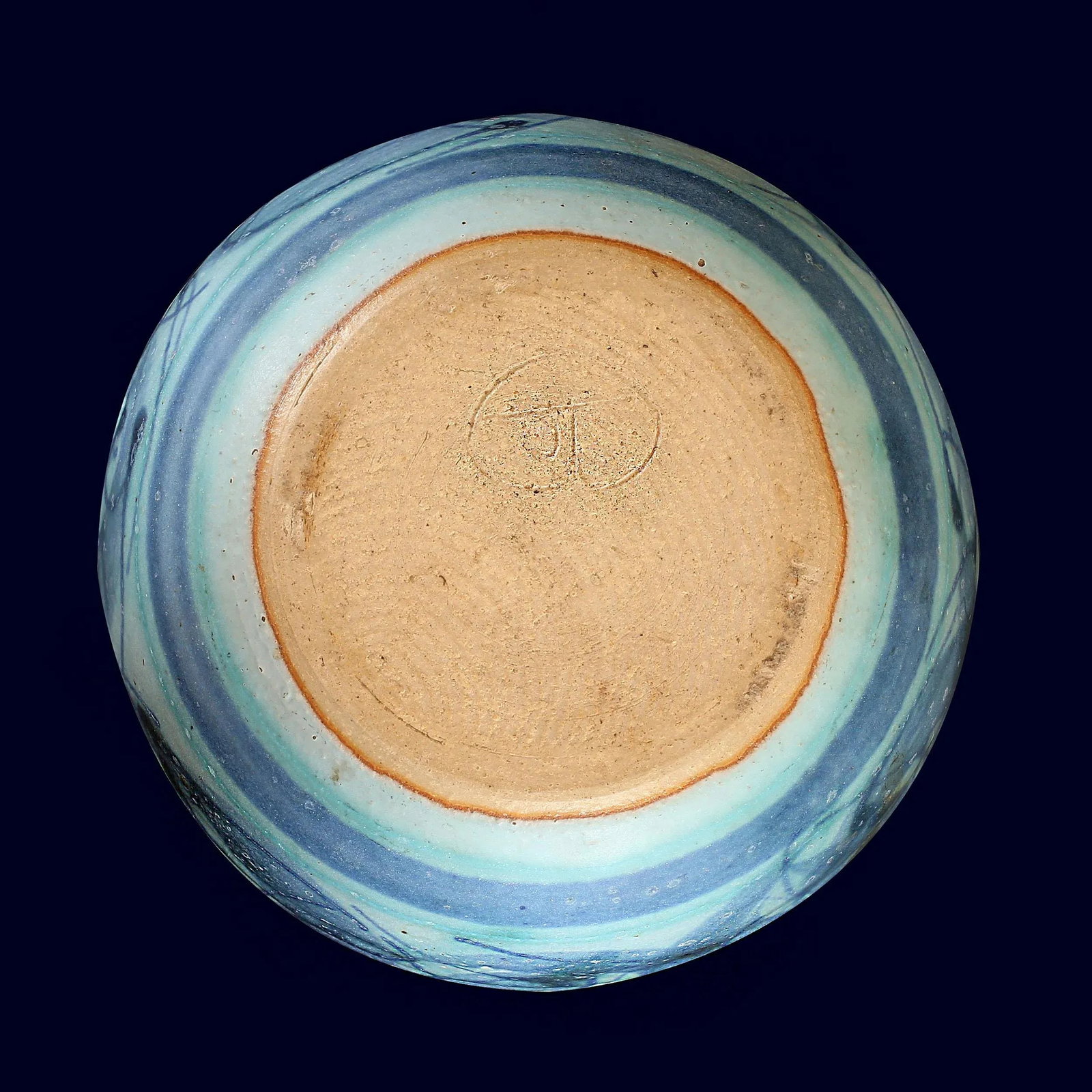 Mid 20th Century Jt Abernathy Blue Glaze Bowl - 7