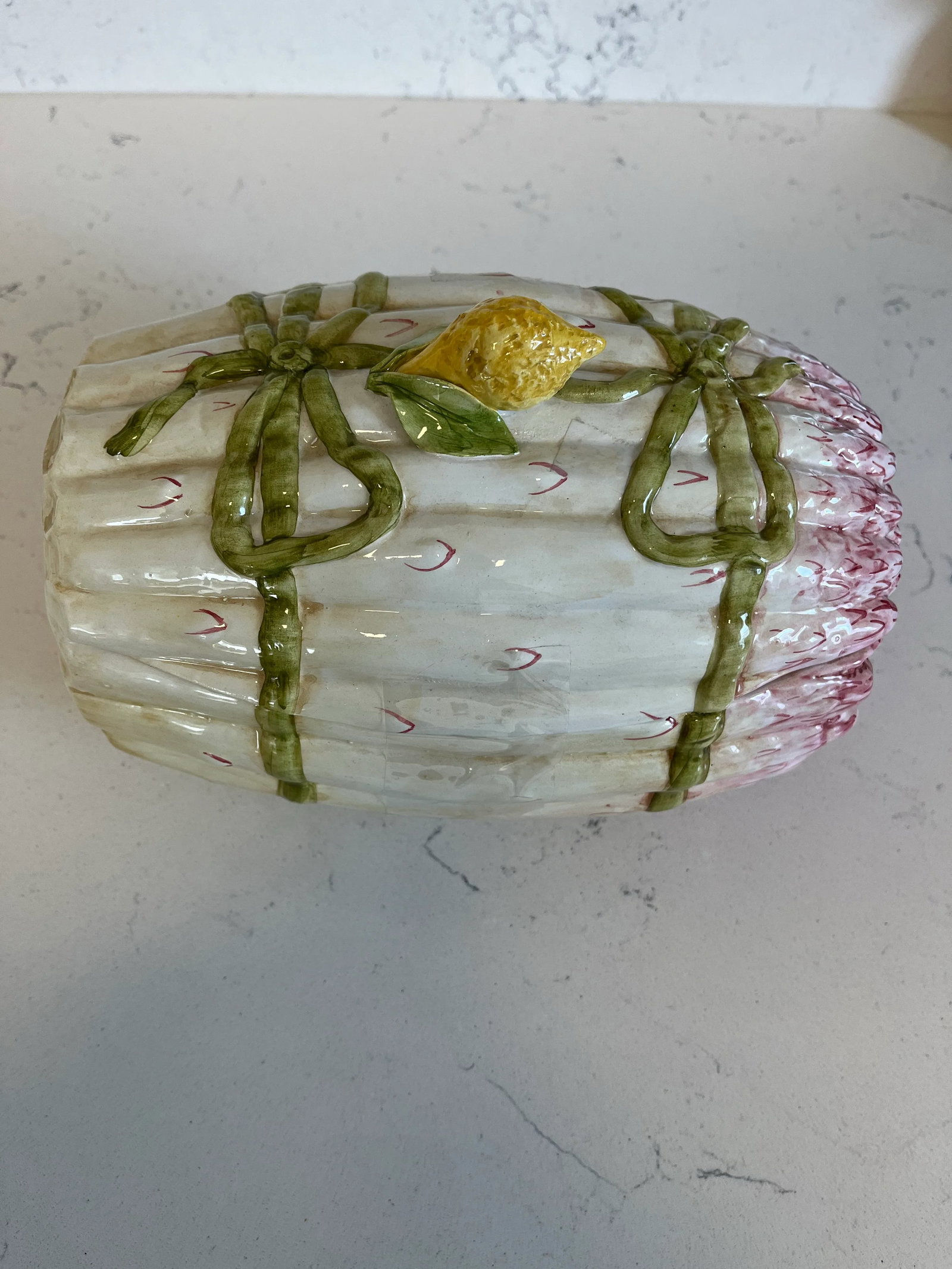 1960s Asparagus Form Italian Faience Tureen - 6
