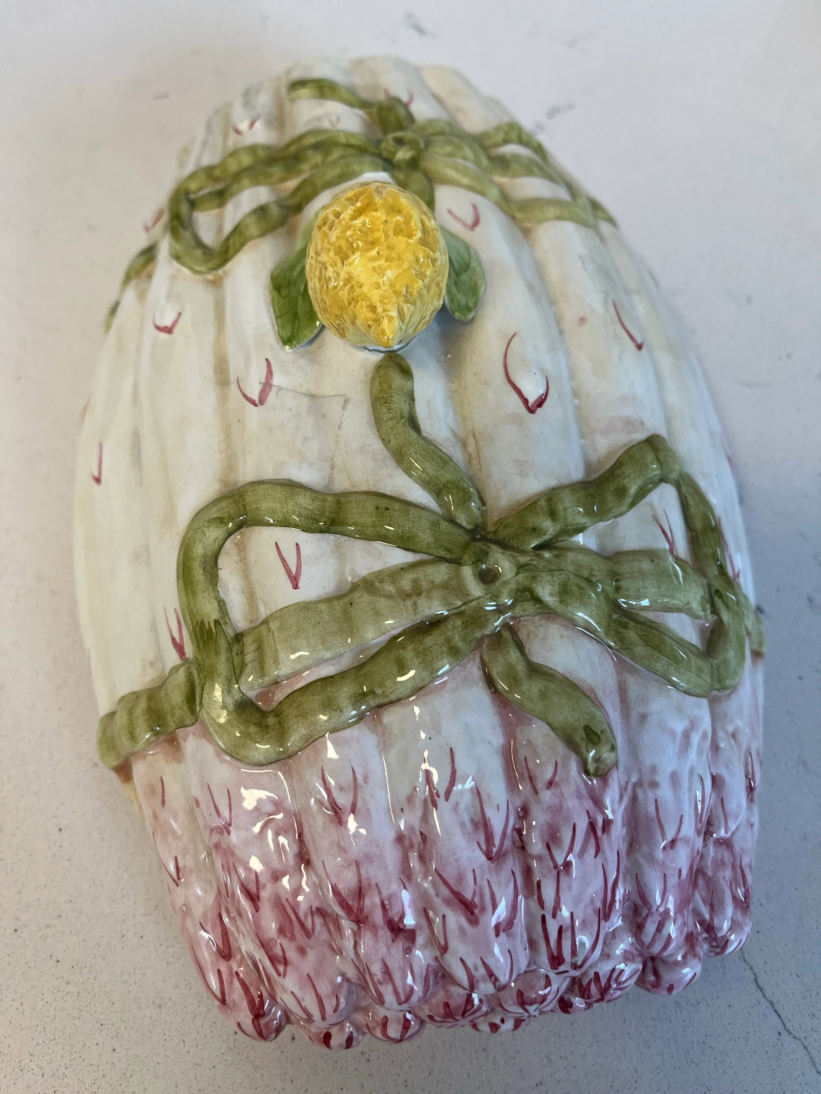 1960s Asparagus Form Italian Faience Tureen - 9