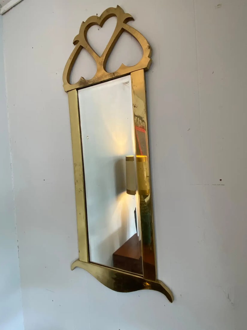 Mid-Century Mastercraft Brass Hanging Mirror - 2