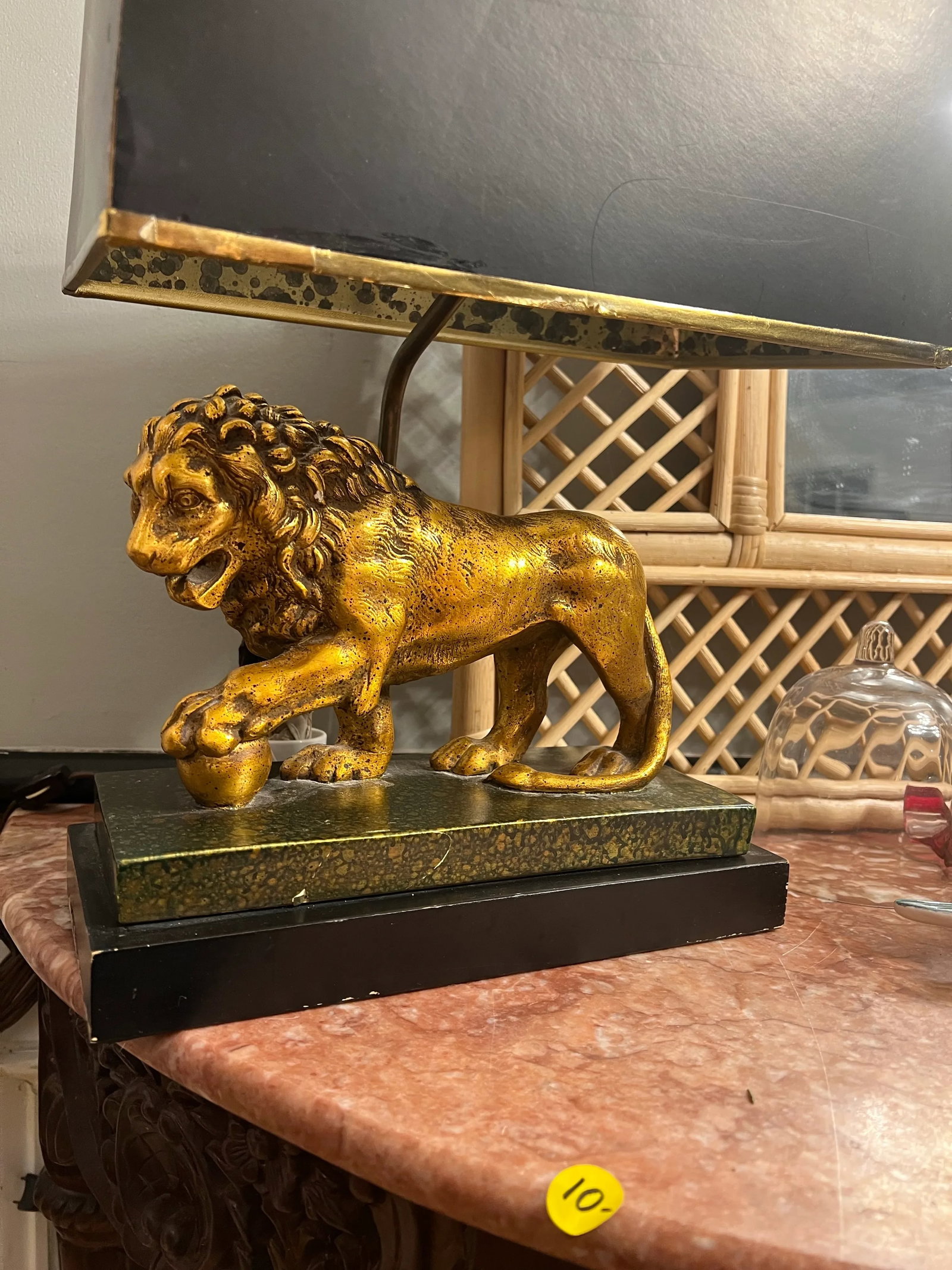 Mid-Century Lion Lamp With Shade - 6