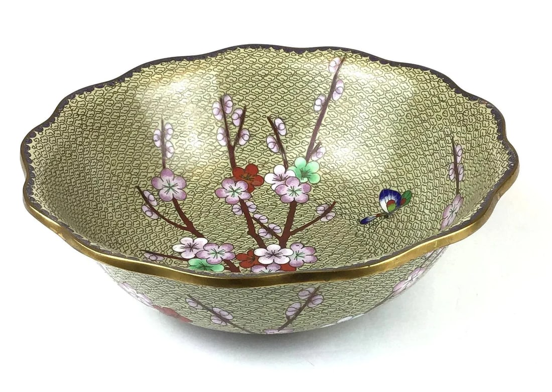 Vintage Cloisonne Decorative Bowl - 13