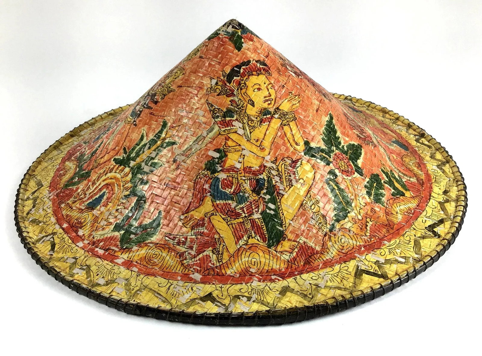 Authentic East Asian Farmer Rattan Hat - 13