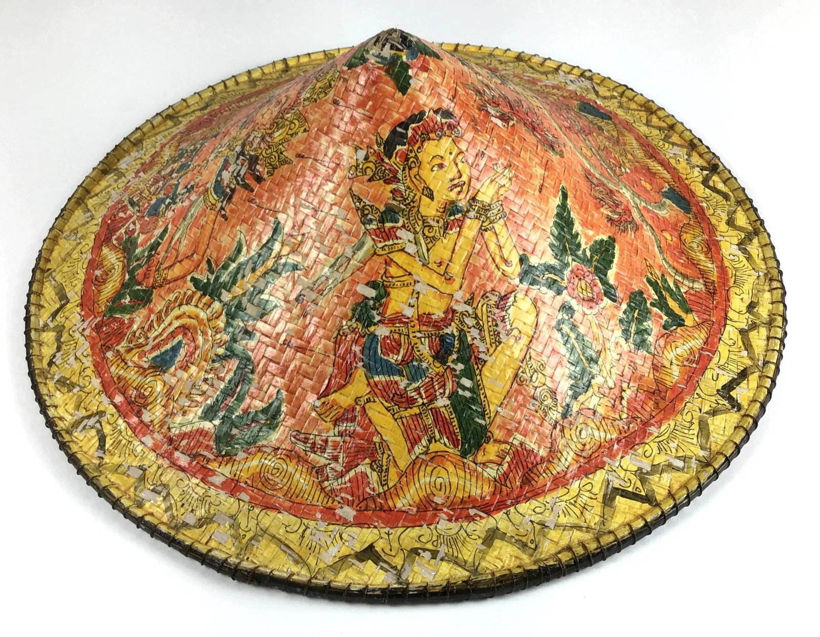 Authentic East Asian Farmer Rattan Hat - 2