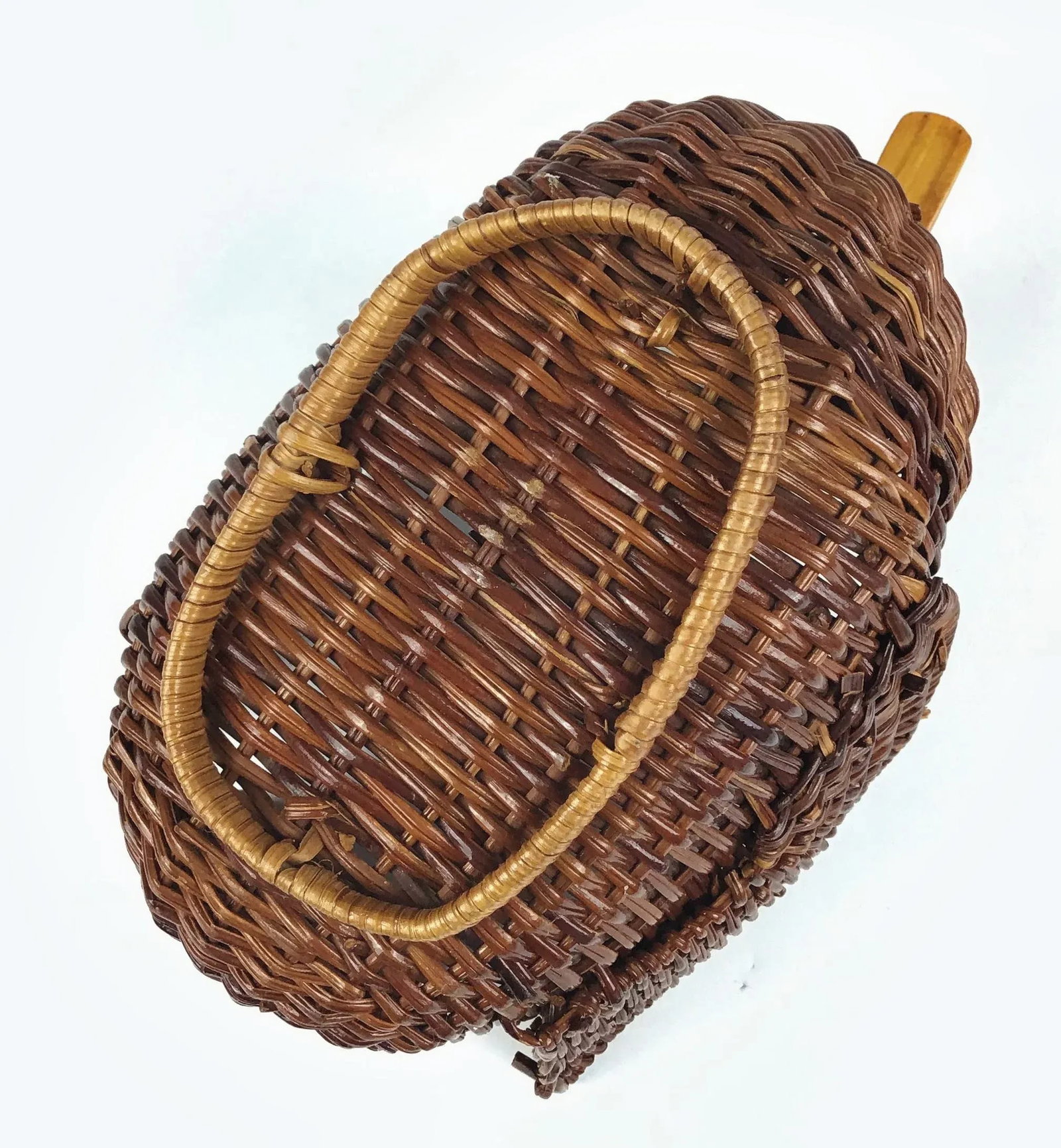 Boho 1970s Woven Wicker Duck Trinket Basket - 8