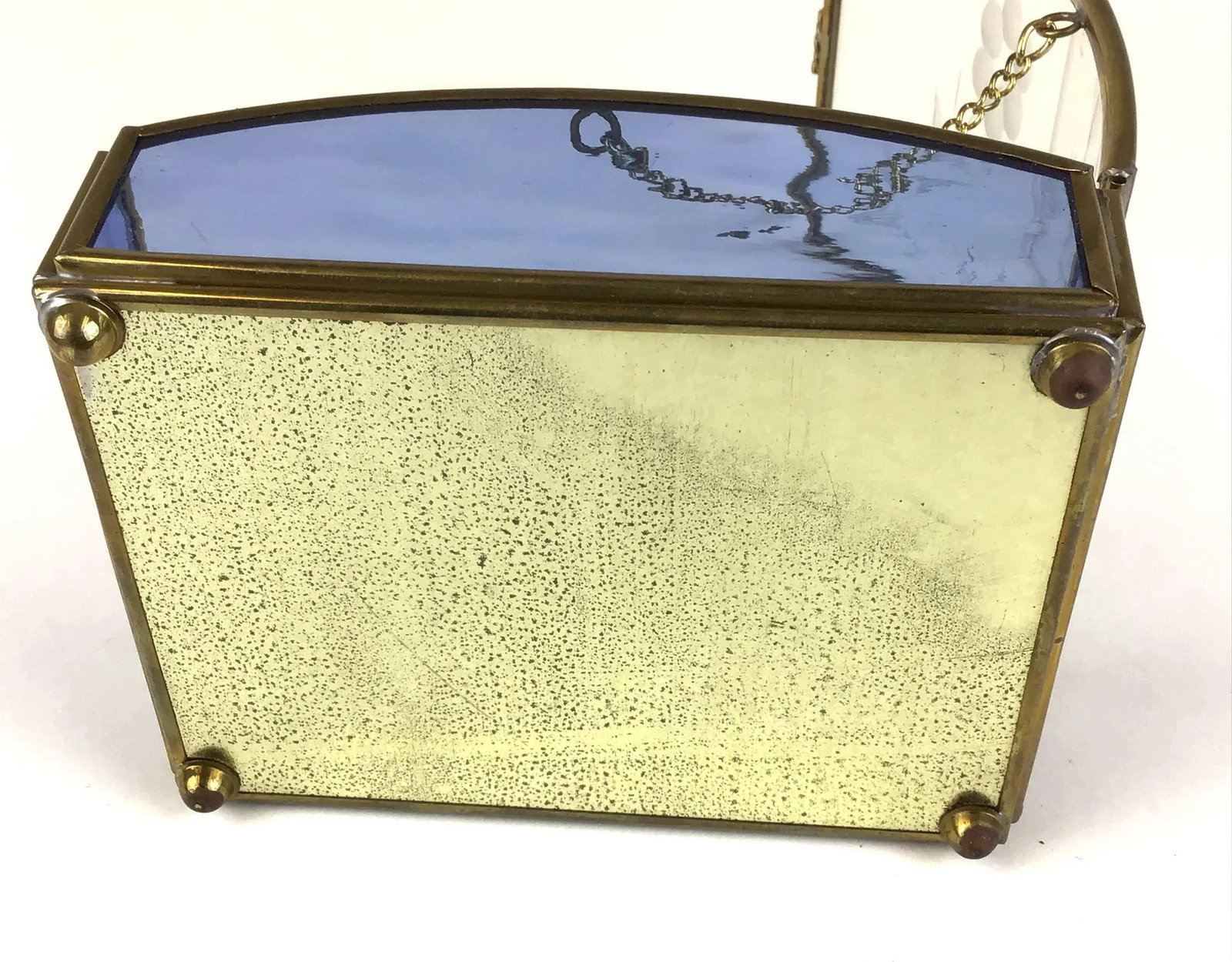 1960s Etched Glass and Brass Dome Display Case - 10