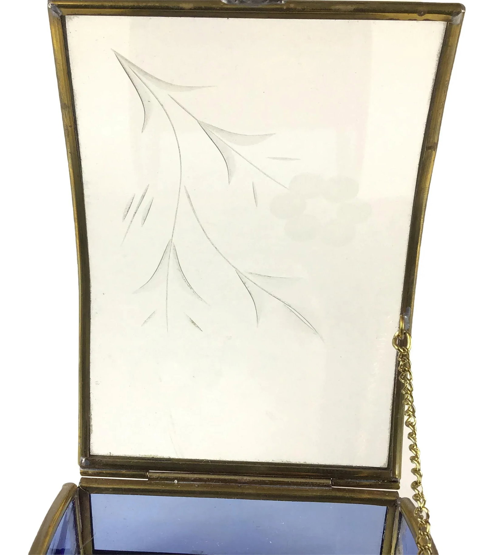1960s Etched Glass and Brass Dome Display Case - 5