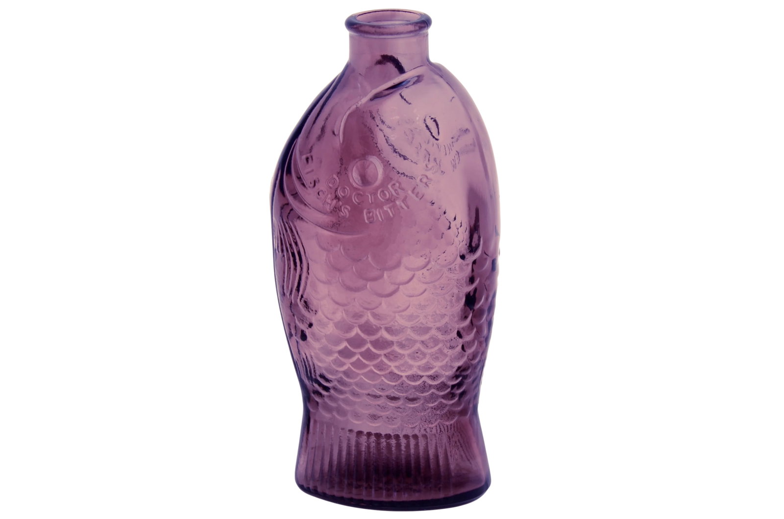 Amethyst Glass Fish Bottle Vase - 2