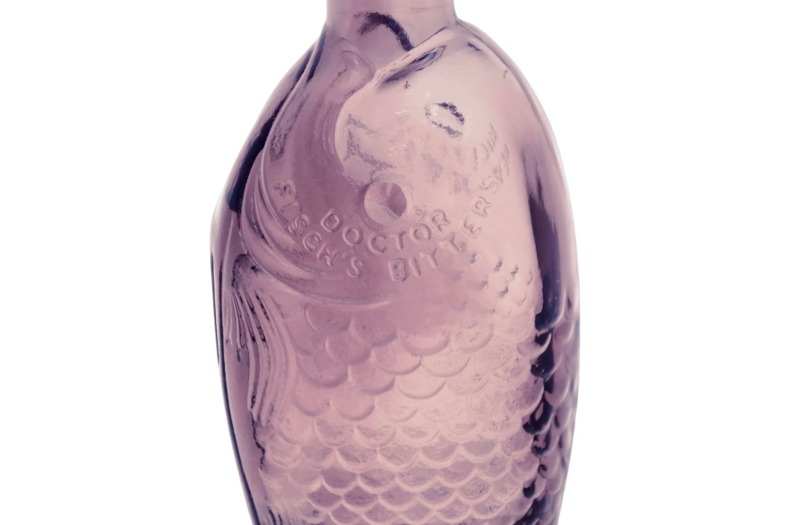 Amethyst Glass Fish Bottle Vase - 4