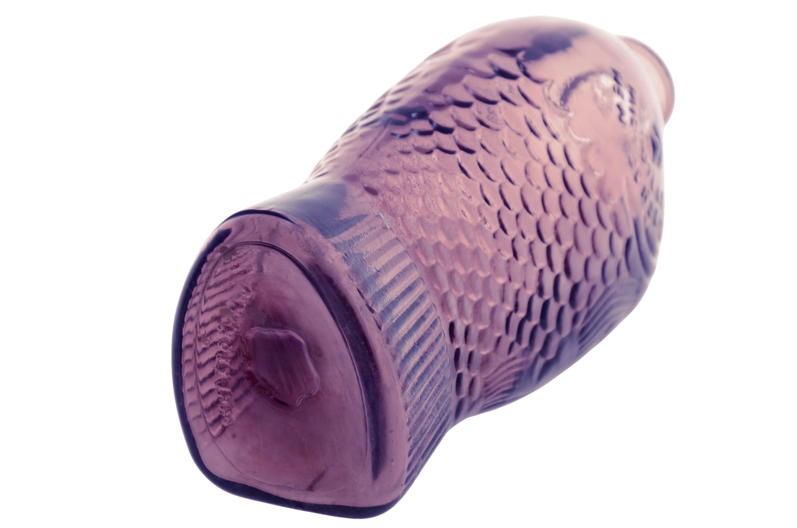 Amethyst Glass Fish Bottle Vase - 6