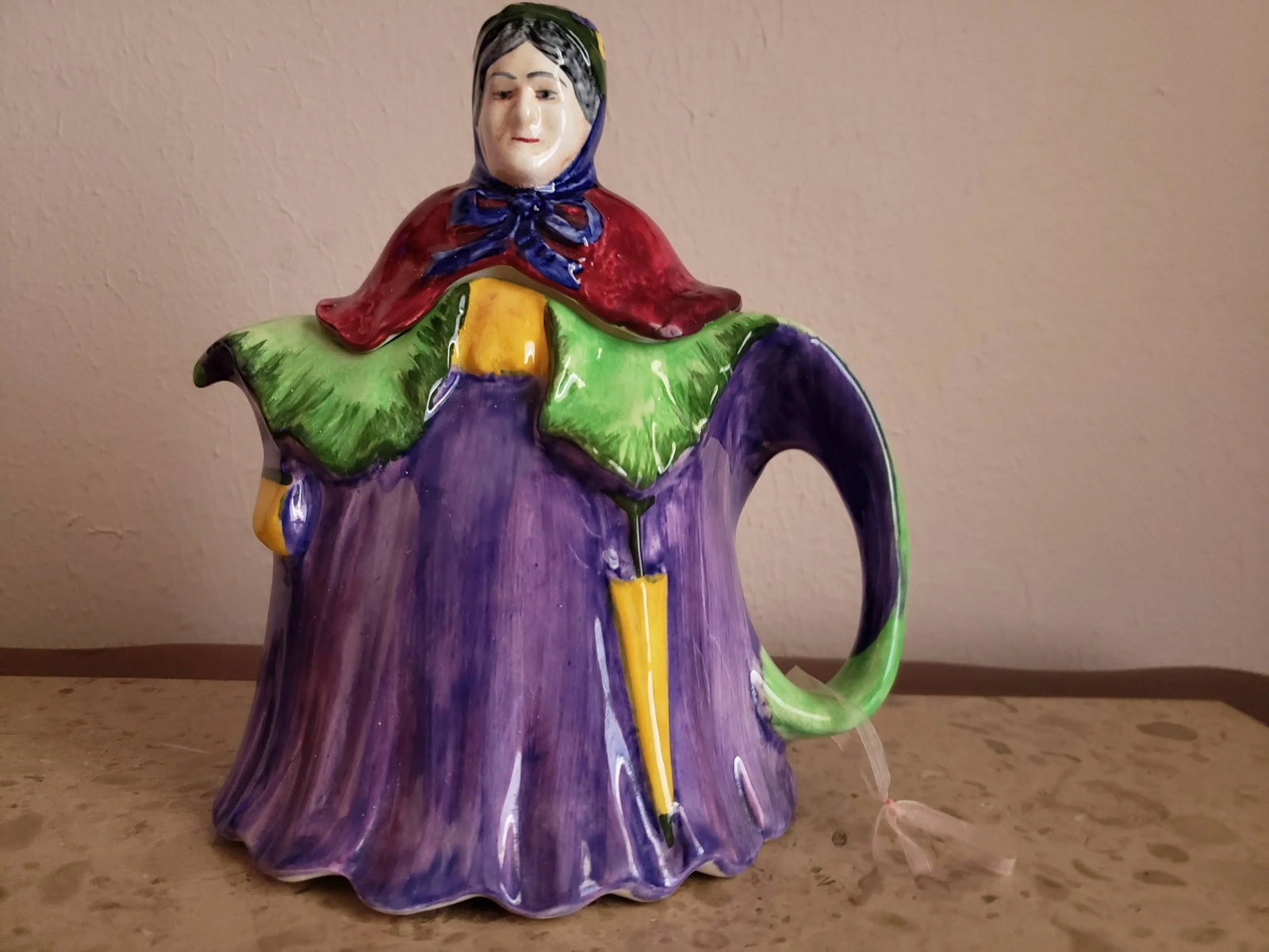 1930s English Lady Figural Tea Pot Set With Sugar and Creamer by h.j. Wood - Set of 3 - 3