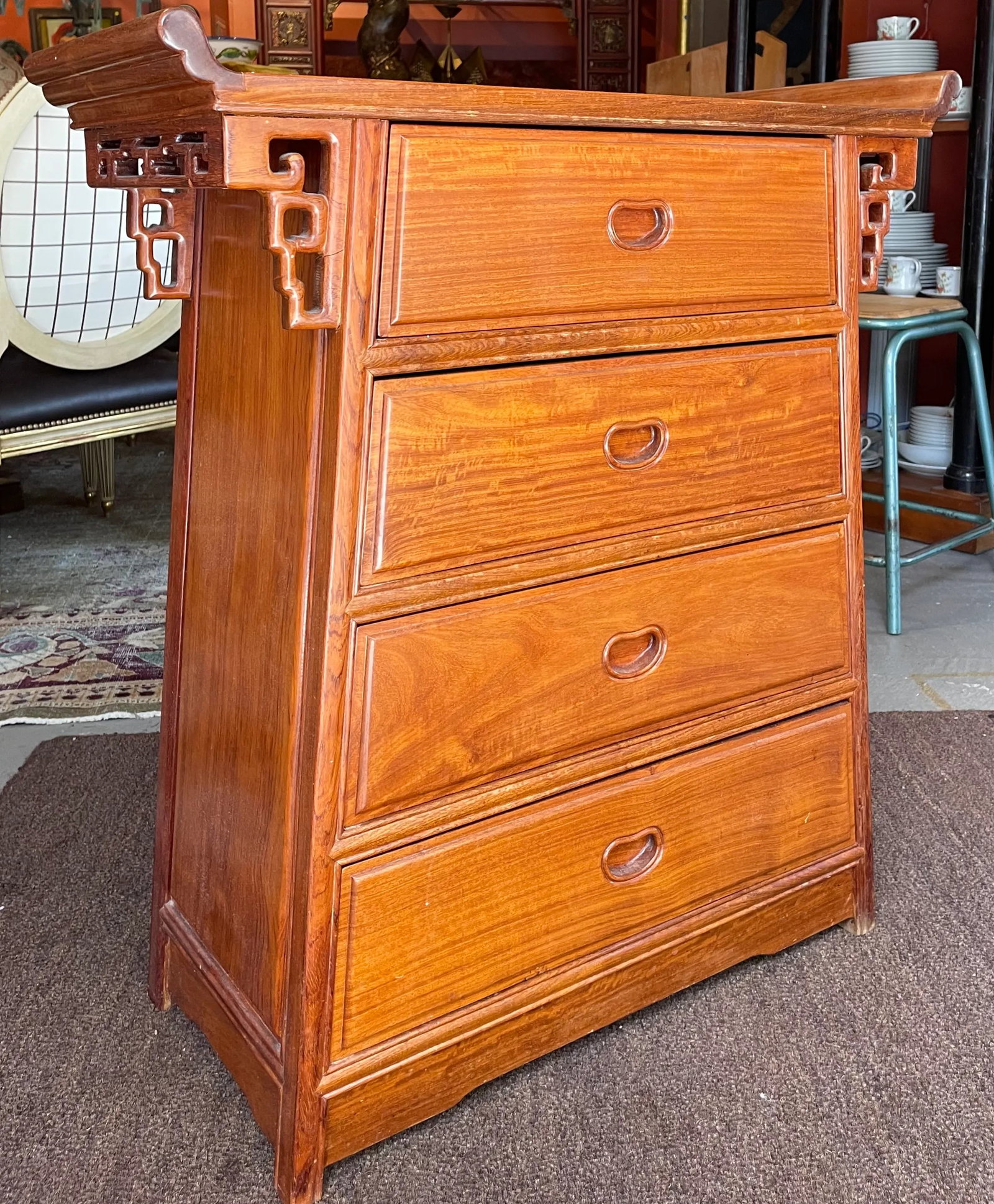 Vintage Asian Four Drawer Dresser - 2