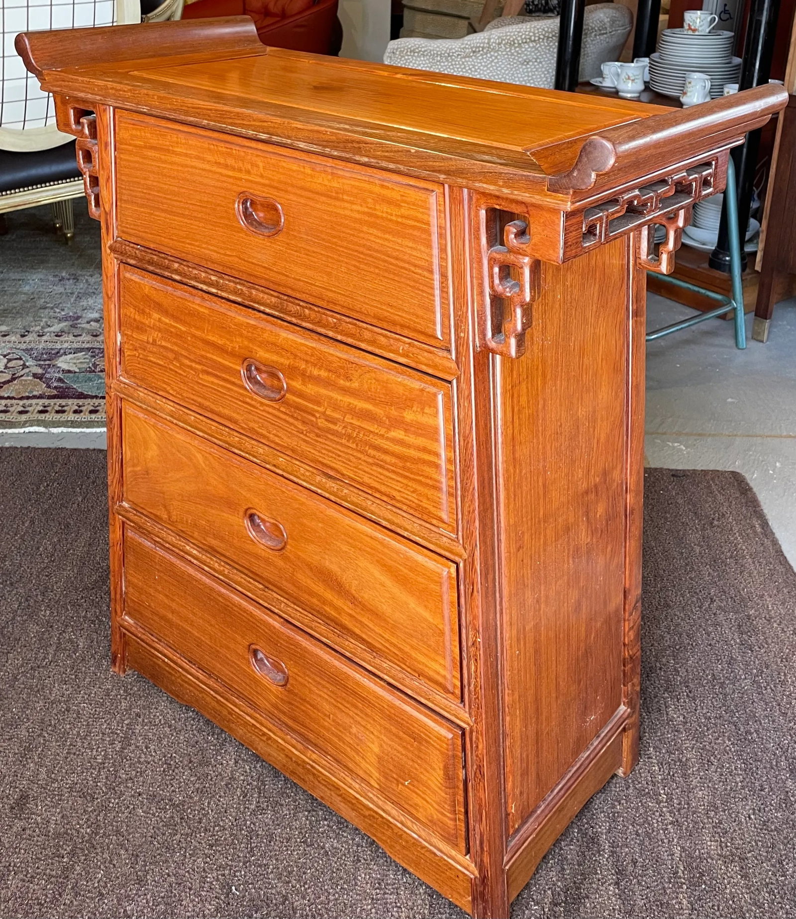 Vintage Asian Four Drawer Dresser - 3