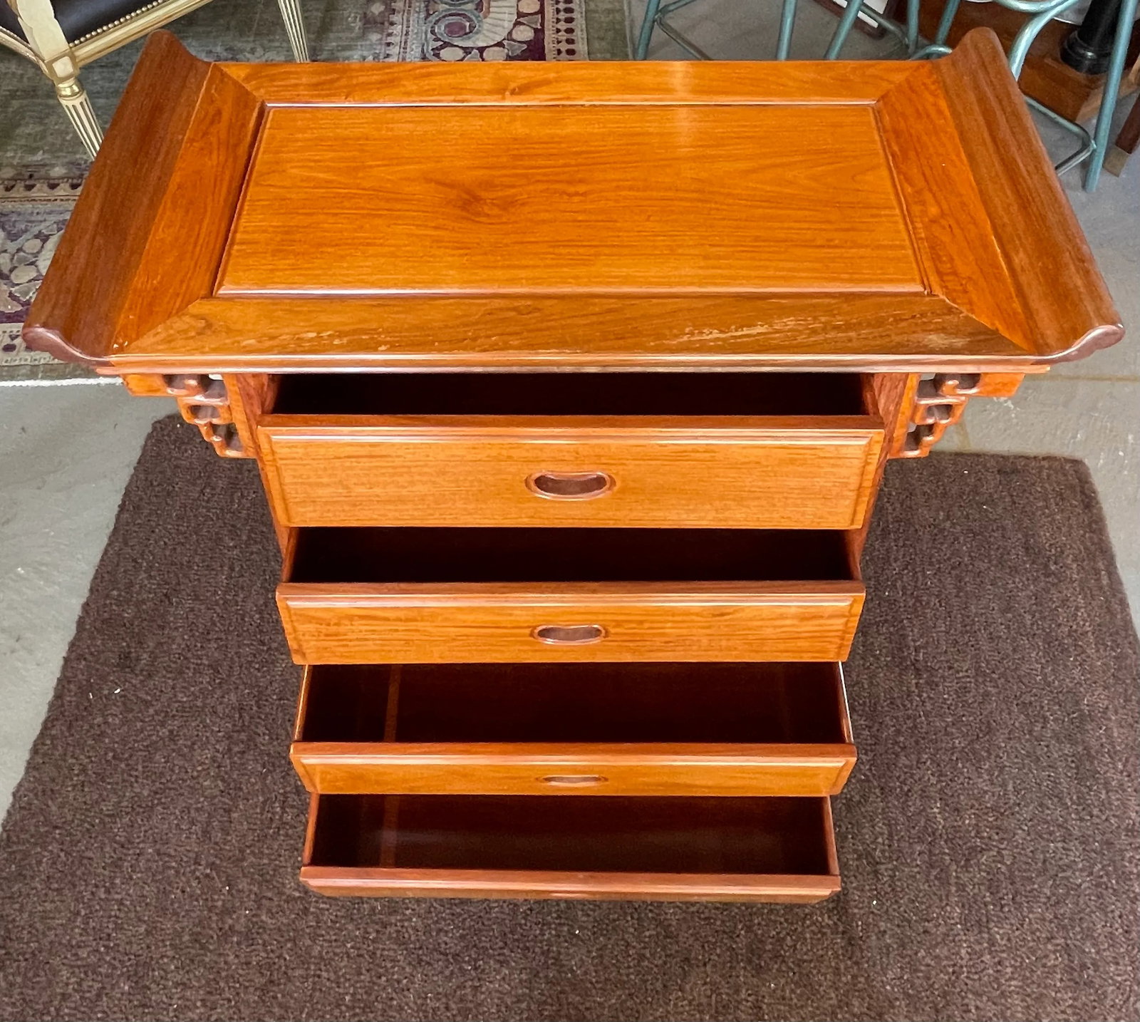 Vintage Asian Four Drawer Dresser - 5