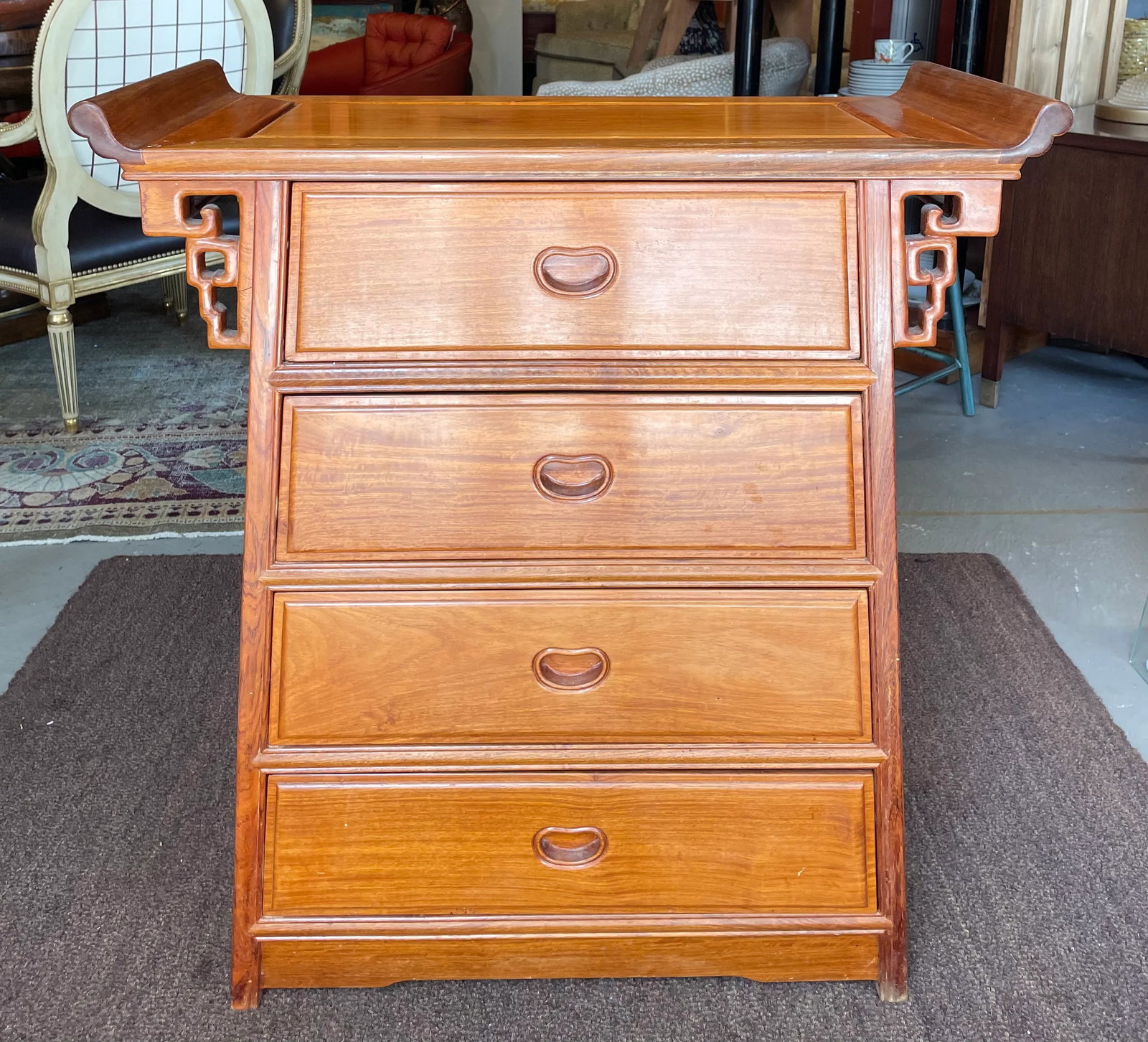 Vintage Asian Four Drawer Dresser - 6