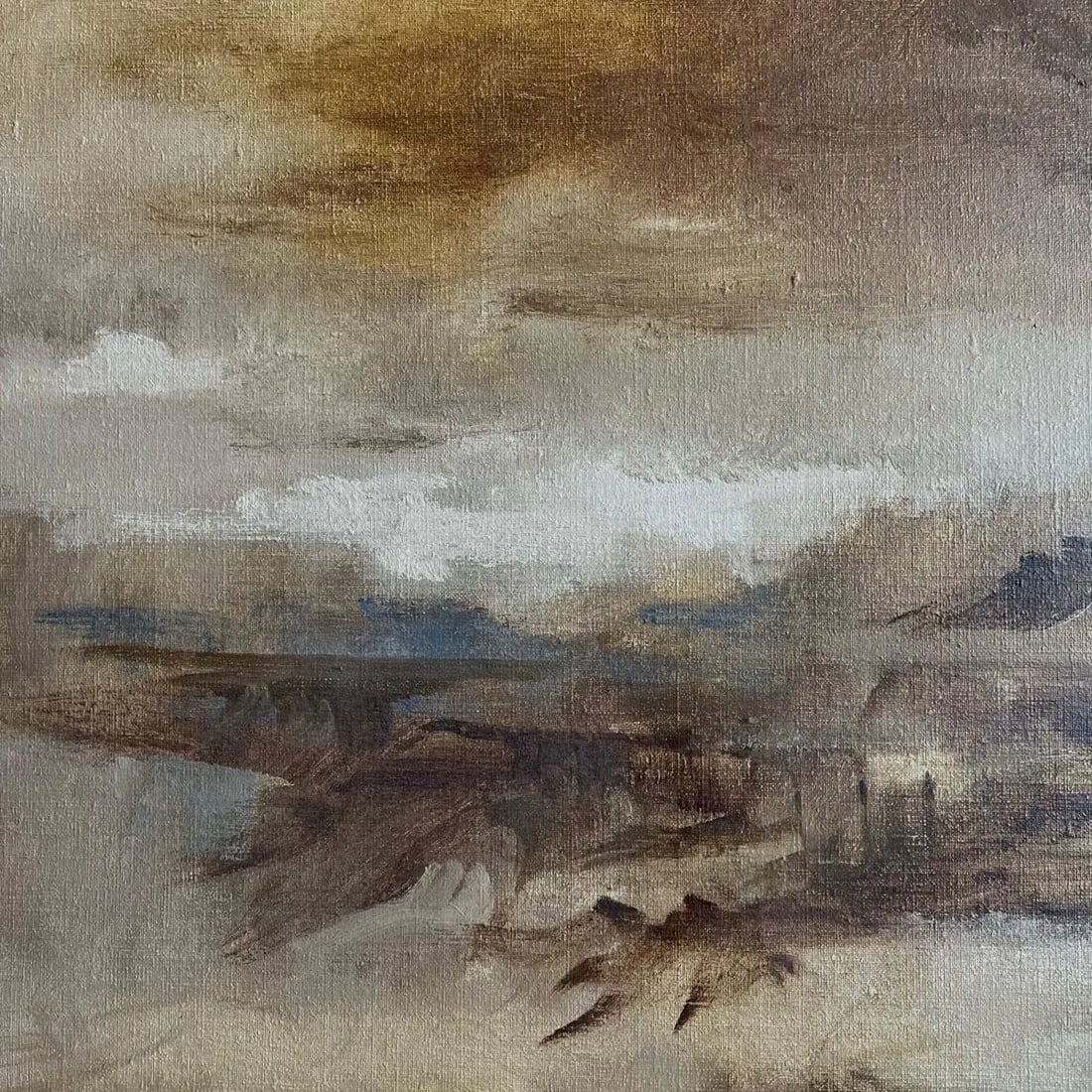 Western America Abstract Landscape Painting "Storms End" by Robert Baranet 1982 - 10