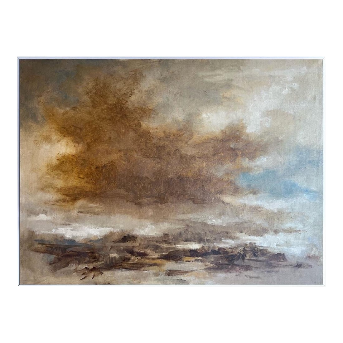 Western America Abstract Landscape Painting "Storms End" by Robert Baranet 1982 - 2