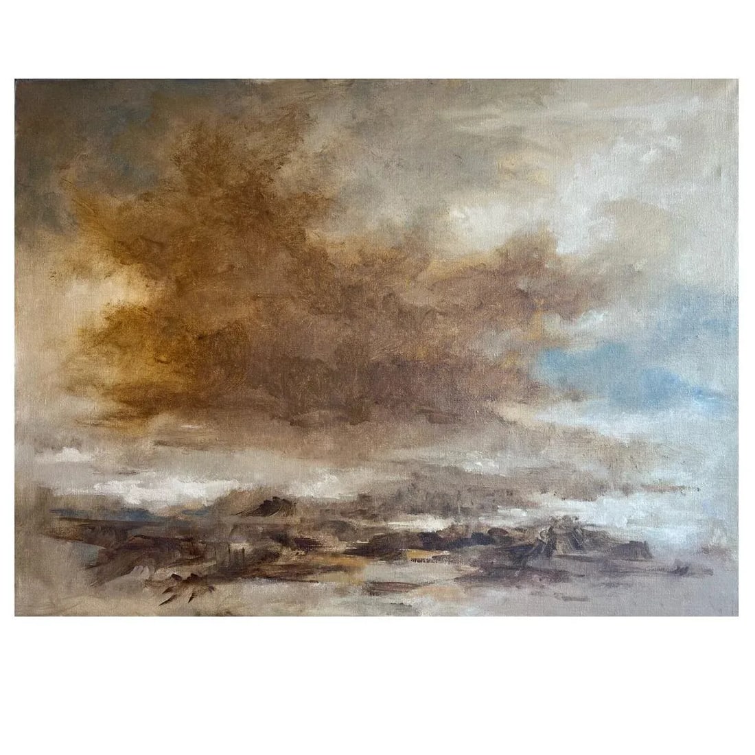 Western America Abstract Landscape Painting "Storms End" by Robert Baranet 1982 - 3