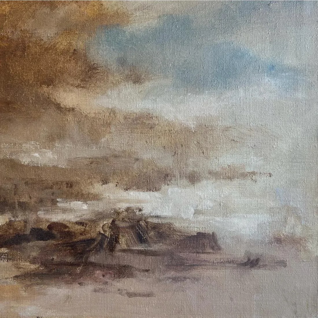 Western America Abstract Landscape Painting "Storms End" by Robert Baranet 1982 - 8