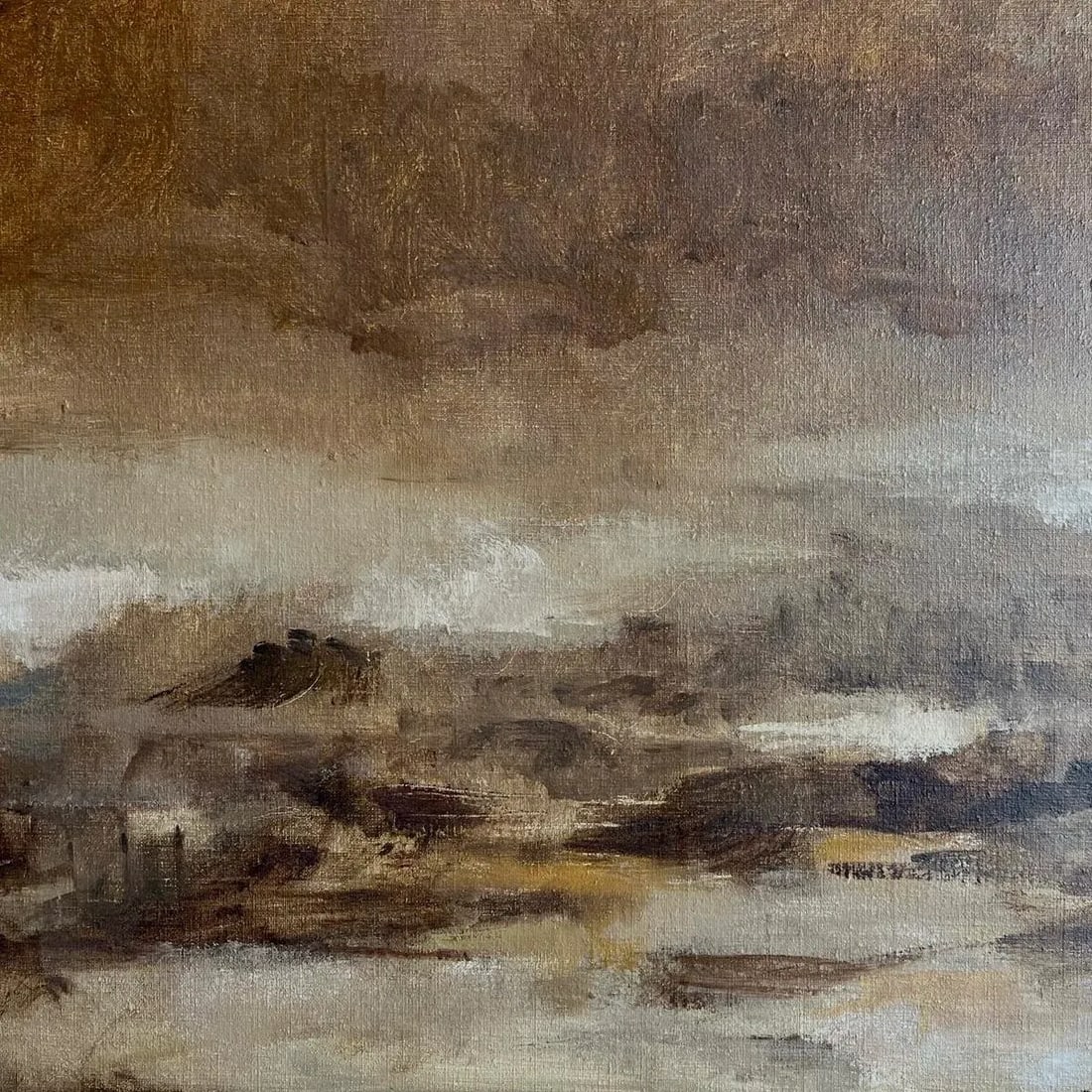 Western America Abstract Landscape Painting "Storms End" by Robert Baranet 1982 - 9