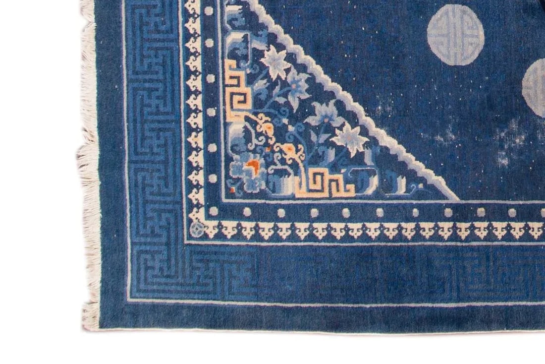 Antique Blue Peking Chinese Wool Rug 7 Ft 4 in X 9 Ft 10 In. - 2