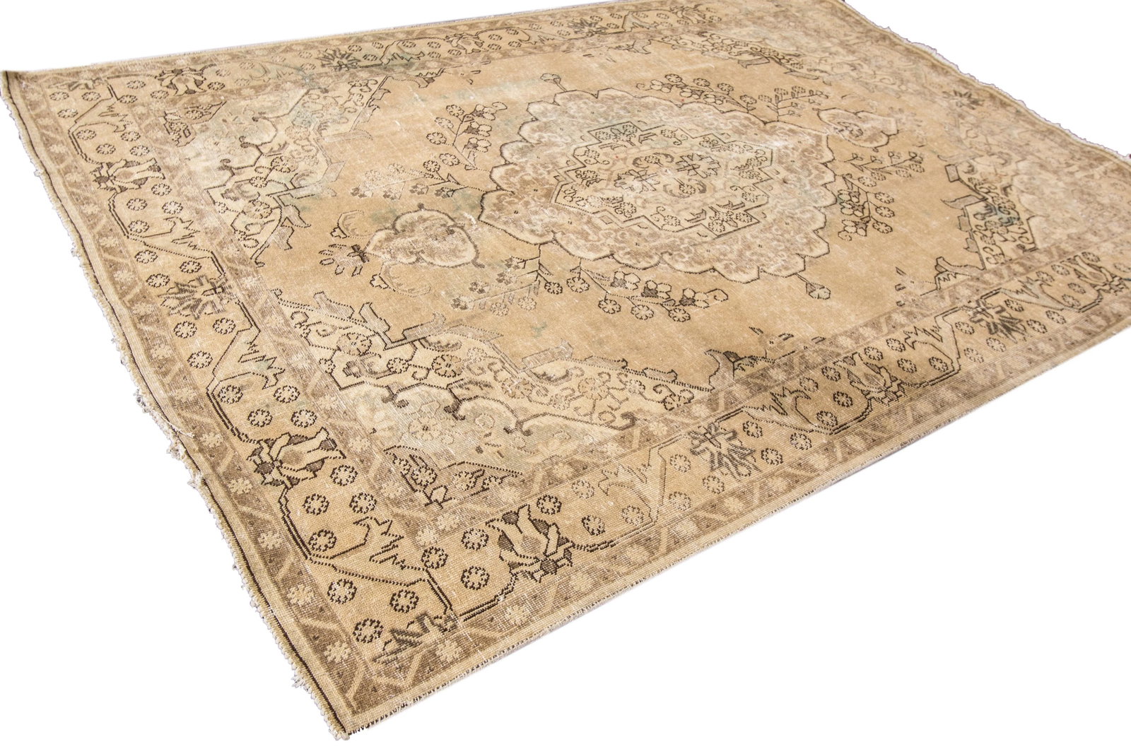 Vintage Tabriz Silk Rug - 8