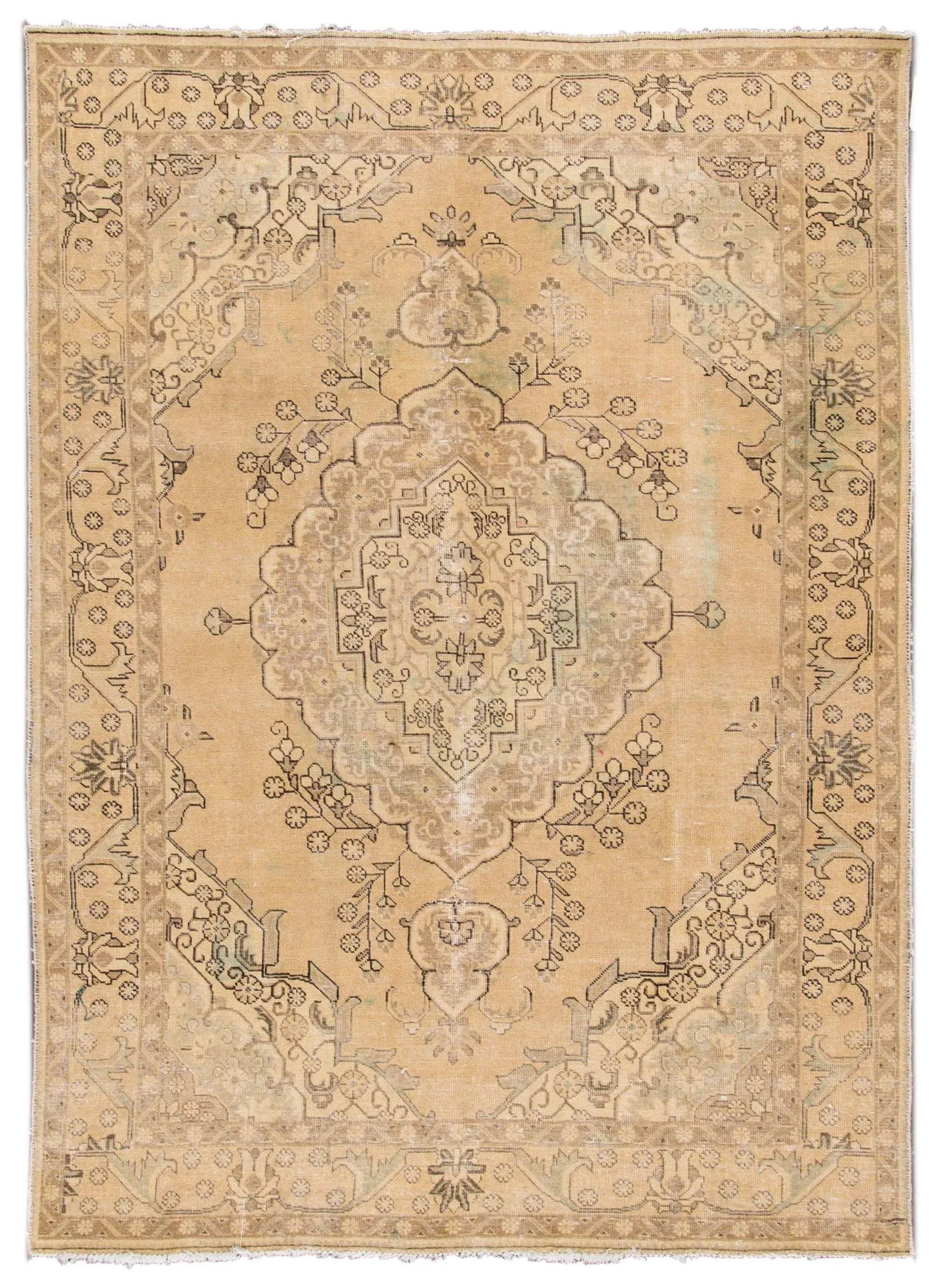 Vintage Tabriz Silk Rug - 9