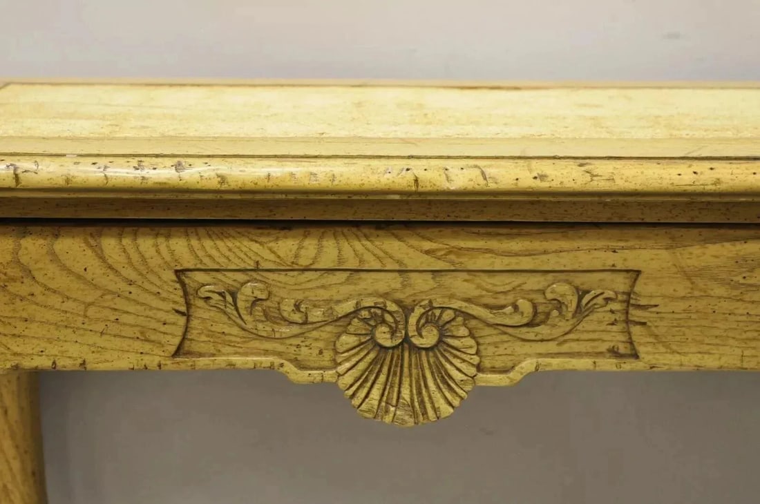 Baker Italian Regency Provincial Oak 2 Drawer Hoof Foot Console Hall Sofa Table - 5