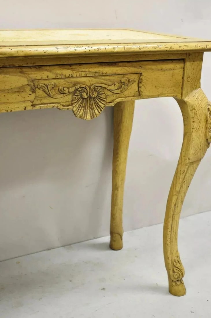 Baker Italian Regency Provincial Oak 2 Drawer Hoof Foot Console Hall Sofa Table - 8