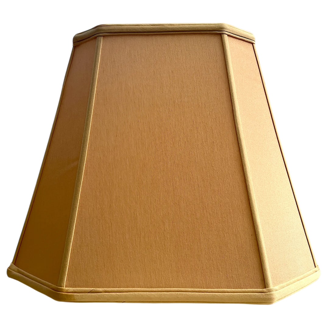 Large Blush Pink and Beige Cloth Rectangular Corner Lamp Shade - 3