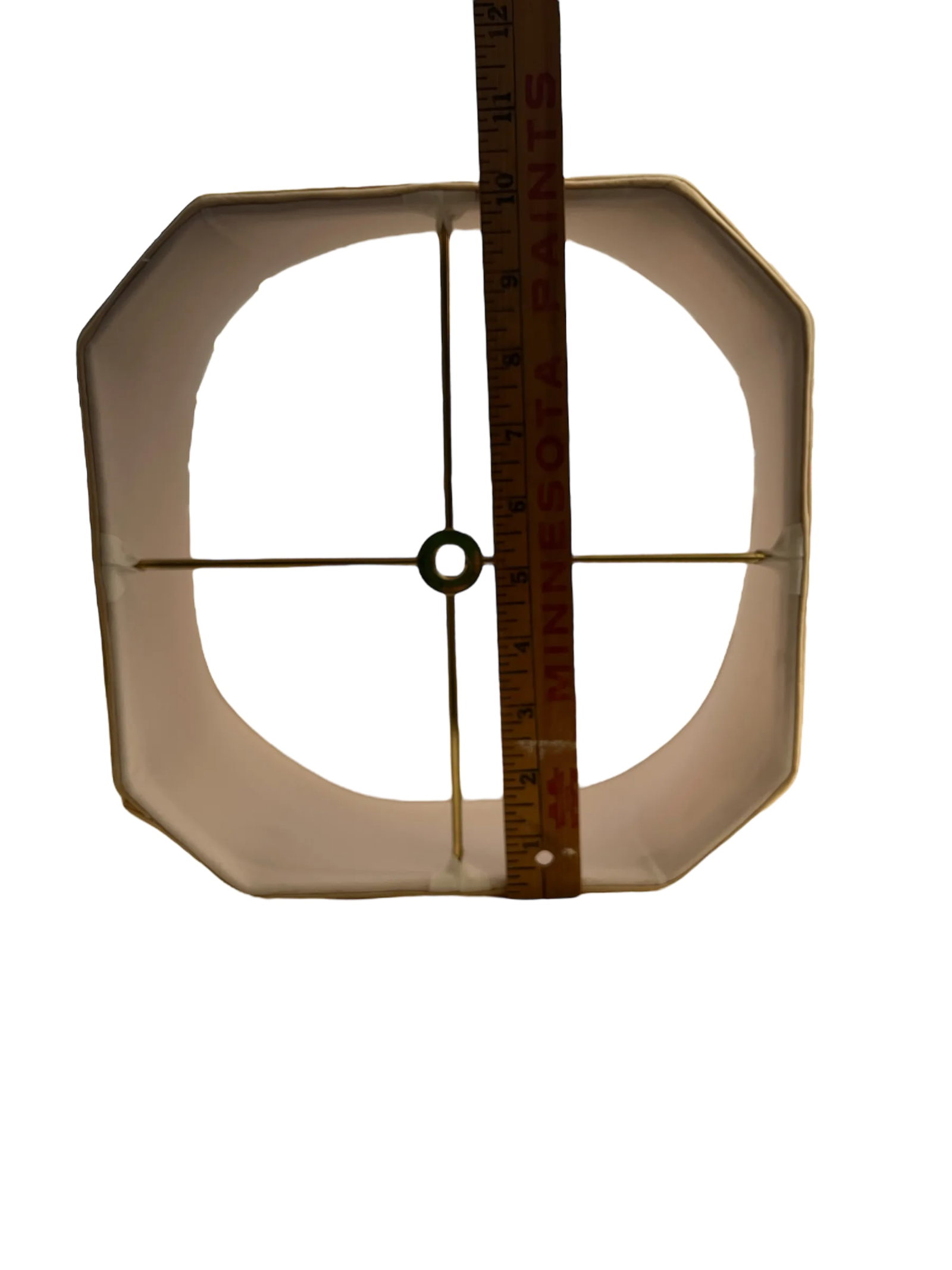 Large Blush Pink and Beige Cloth Rectangular Corner Lamp Shade - 7