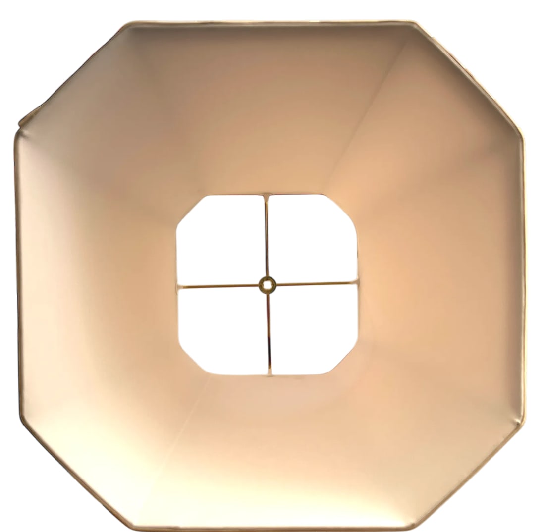 Large Blush Pink and Beige Cloth Rectangular Corner Lamp Shade - 9