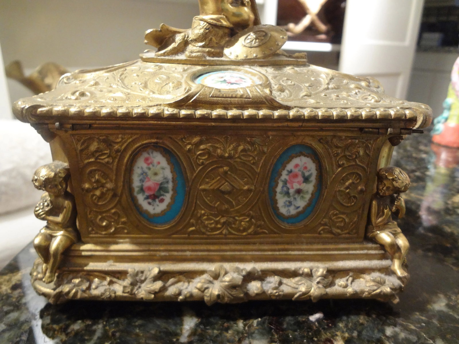 19th Century French Bronze Jewel Casket - 9