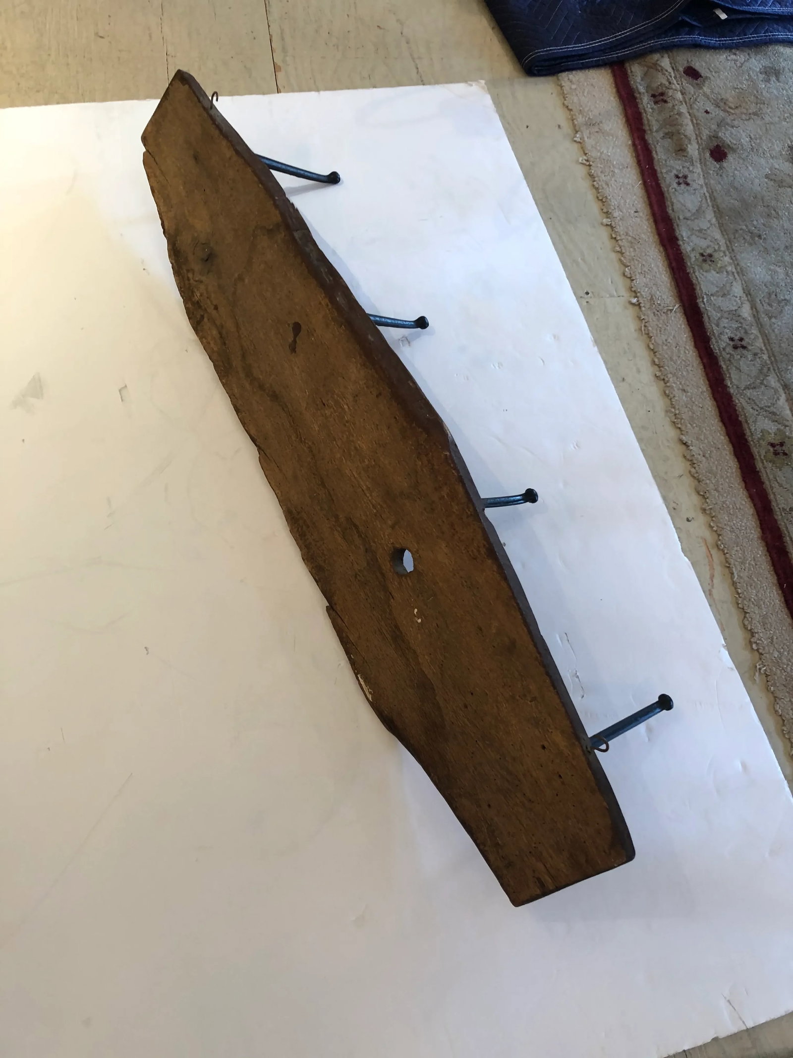 19th Century Rustic Live Edge Coat Hanger Plaque - 4