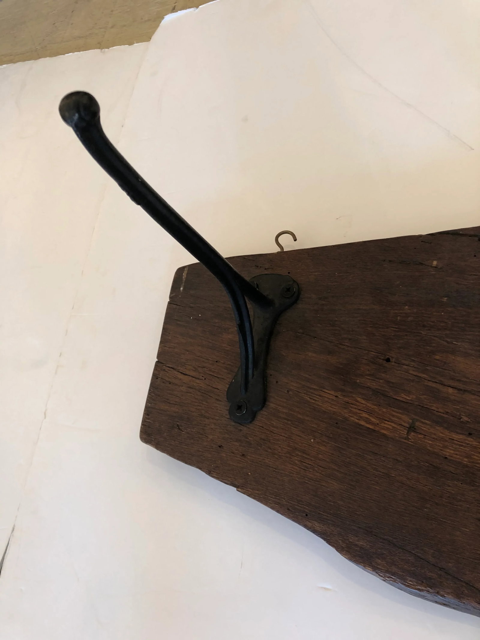 19th Century Rustic Live Edge Coat Hanger Plaque - 5
